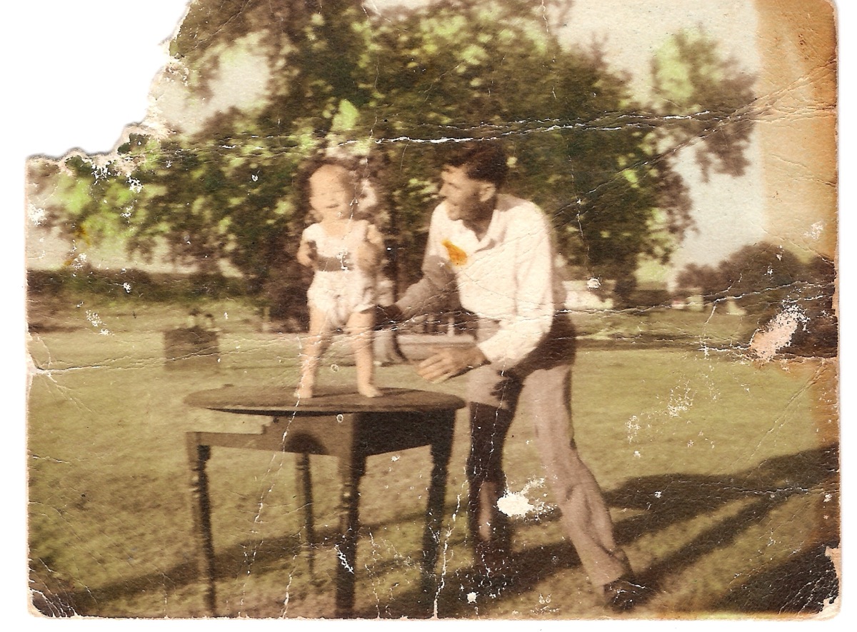 Zeke Bonnet with his infant son Meridith Ray